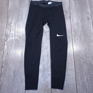 Nike Pro Training Tights Men Size Medium Black Dri-FIT Pants